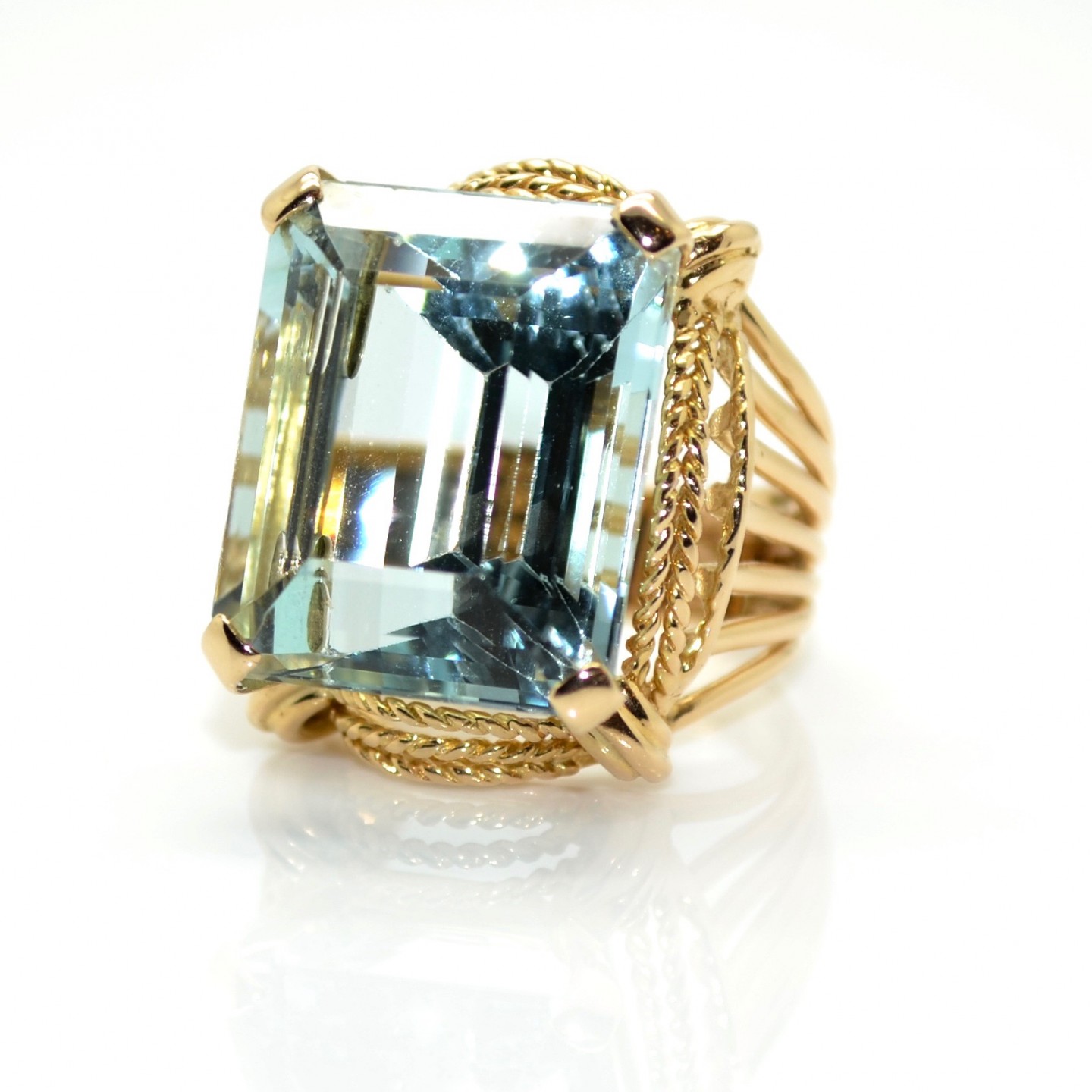 Bague Vintage Aigue Marine Env 26cts Bijoux Vintage Bijoux Anciens