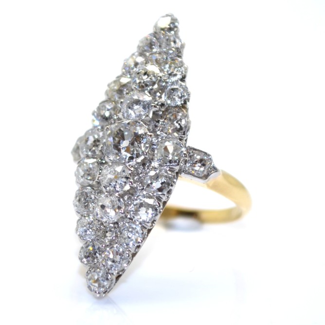 Bague Ancienne Vintage N217 - Bijou D'occasion, Tour De Doigt 19 (baguier Cassé) - Pièce Unique