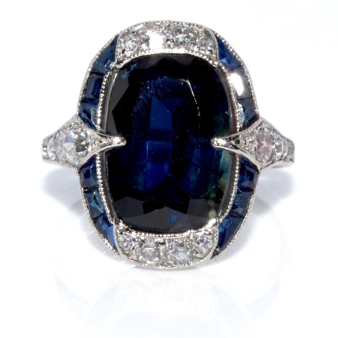 Bague de fiançailles solitaire or blanc 18K - Saphir bleu 0.35 ct