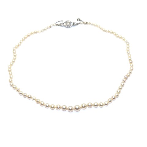 Collier Vintage Perles – Bijou Ancien Modèle N228, Longueur Environ 19.5 Cm
