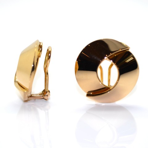 Boucles D'oreilles Clips Anciennes En Métal Doré - Occasion, Fermoir Clip, Parfait état