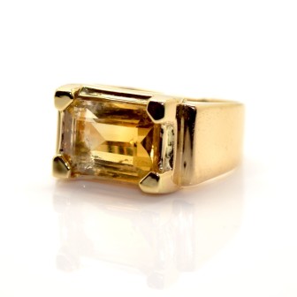 Bijoux anciens - Bague Tank citrine