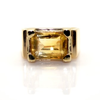 Bijoux anciens - Bague Tank citrine