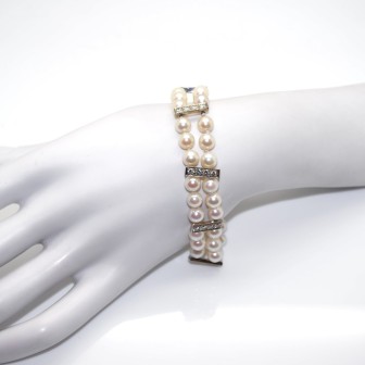 Bijoux anciens - Bracelet de perles 2 rangs 