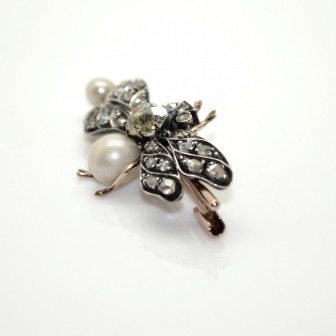 Bijoux anciens - Broche mouche Napoléon III