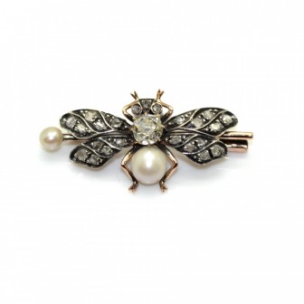 Bijoux anciens - Broche mouche Napoléon III