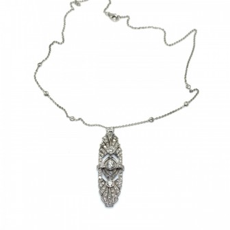 Bijoux anciens - Pendentif Art Déco diamants, vers 1920