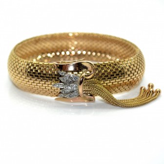 Bijoux anciens - Bracelet vintage en or et diamants