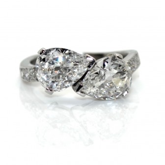 Bijoux récents - Bague toi et moi diamants poires