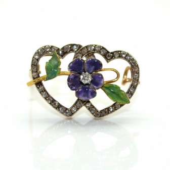 Bijoux anciens - Broche diamants Napoléon III