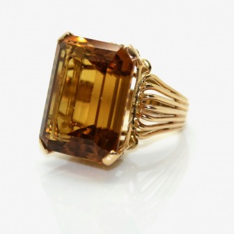 Bijoux anciens - Bague citrine vintage