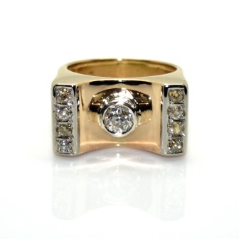 Bijoux anciens - Bague Tank diamants 