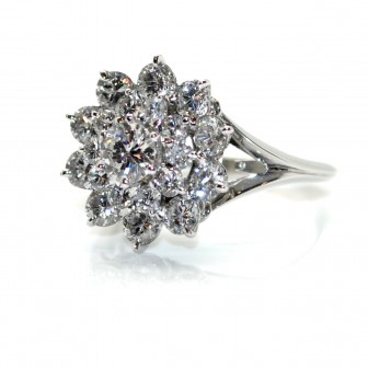 Bagues de fiançailles - Bague double entourage diamants