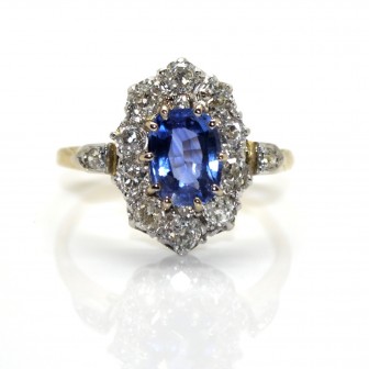 Bagues de fiançailles - Bague Pompadour saphir et diamants 