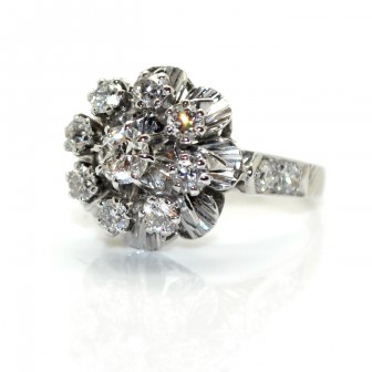 Bagues de fiançailles - Bague marguerite diamants