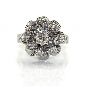 Bagues de fiançailles - Bague marguerite diamants