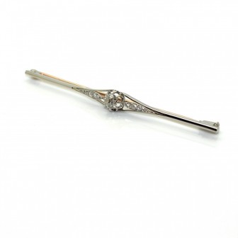Bijoux anciens - Barrette Art Déco diamants 