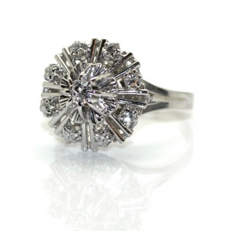 Bagues de fiançailles - Bague marguerite diamants