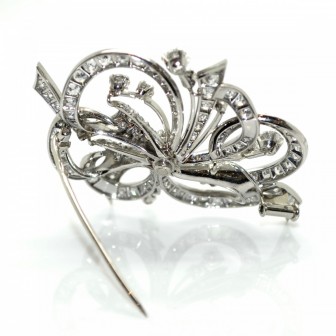 Bijoux anciens - Broche vintage diamants