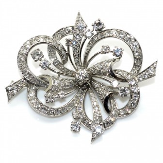 Bijoux anciens - Broche vintage diamants