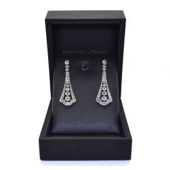 Bijoux récents - Boucles d'oreilles Art Deco diamants 