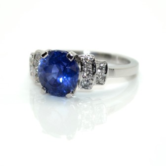 Bagues de fiançailles - Bague saphir et diamants