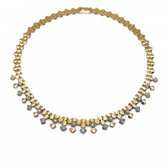 Bijoux anciens - Collier ancien en or, platine et diamants