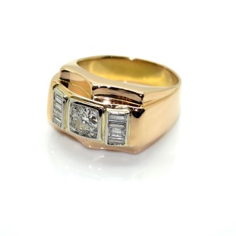 Bijoux anciens - Bague Tank diamants 
