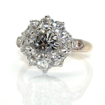 Bijoux anciens - Bague Pompadour diamants 