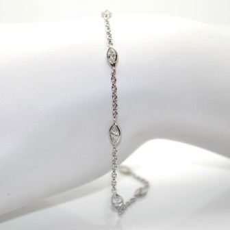 Bijoux récents - Bracelet diamants taille marquise