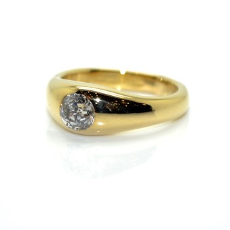 Bijoux anciens - Bague ancienne jonc diamant 