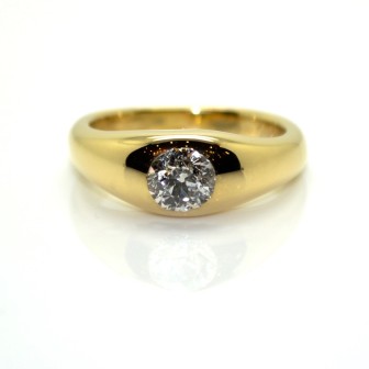 Bijoux anciens - Bague ancienne jonc diamant 