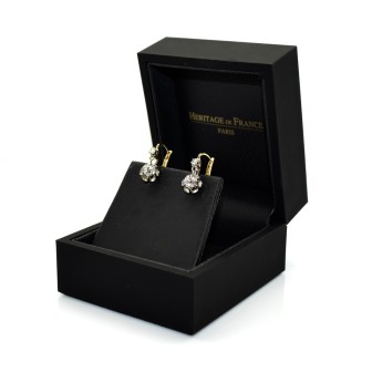 Bijoux anciens - Boucles d'oreilles dormeuses diamants 