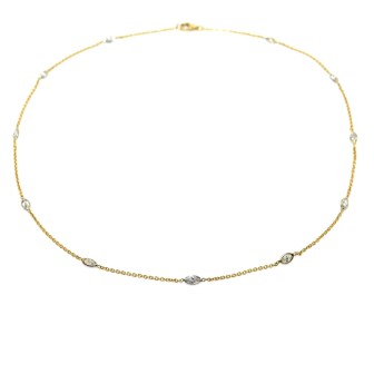 Bijoux anciens - Collier diamants taille marquise