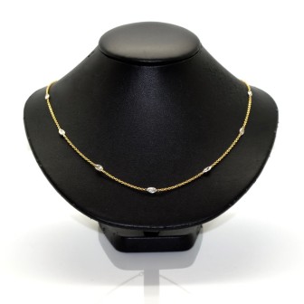 Bijoux anciens - Collier diamants taille marquise