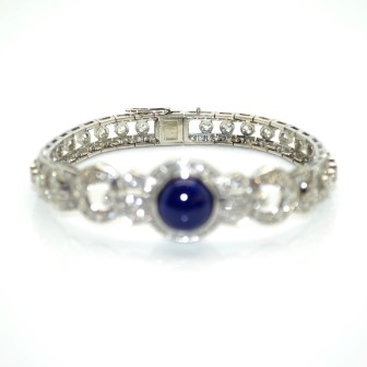 Bijoux anciens - Bracelet en diamants et lapis lazuli