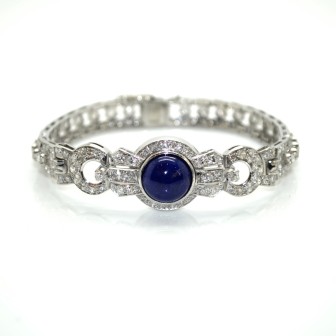 Bijoux anciens - Bracelet en diamants et lapis lazuli