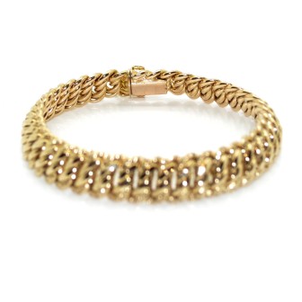 Bijoux anciens - Bracelet vintage maille américaine, vers 1960