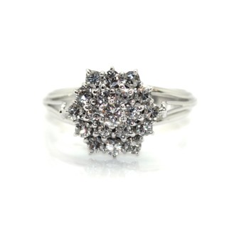 Bijoux récents - Bague marguerite diamants vintage