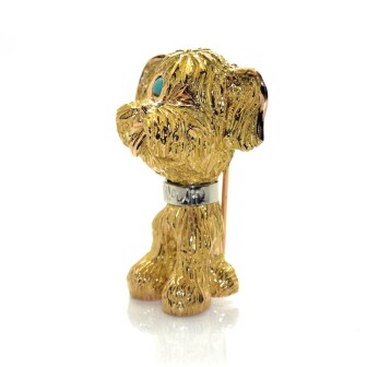 Bijoux anciens - Broche chien vintage