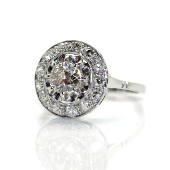 Bijoux anciens - Bague art déco diamants 