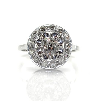 Bijoux anciens - Bague art déco diamants 