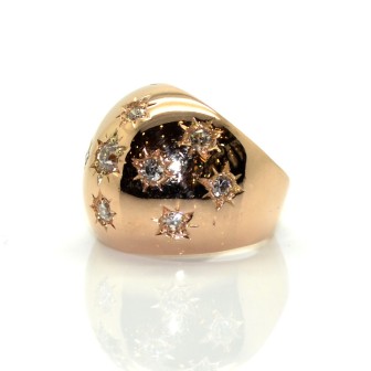 Bagues de fiançailles - Bague boule constellation en or et diamants