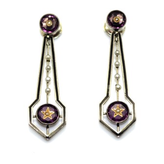 Bijoux anciens - Boucles d'oreilles pendantes anciennes