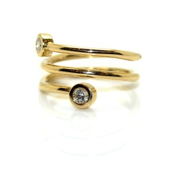 Bagues de fiançailles - Bague en or jaune et diamants