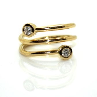 Bagues de fiançailles - Bague en or jaune et diamants