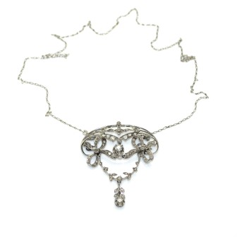 Bijoux anciens - Pendentif / broche Belle époque en diamants