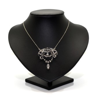 Bijoux anciens - Pendentif / broche Belle époque en diamants