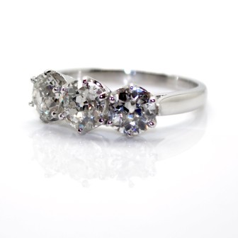 Bagues de fiançailles - Bague trilogie diamants 2,05ct total 