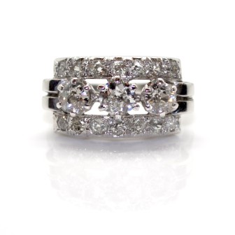 Bijoux anciens - Bague Art Déco diamants